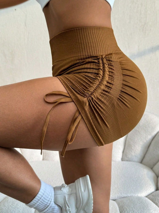 Drawstring High Waist Shorts - SKIP - She Keeps It Peachy
