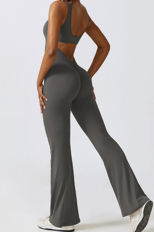 Ruched Bootcut Sleeveless Bodysuit - SKIP - She Keeps It Peachy