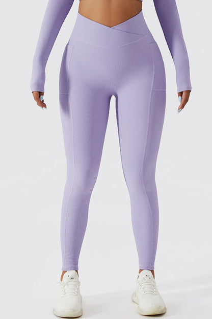 Bae Crossover Waist Leggings - SKIP - She Keeps It Peachy