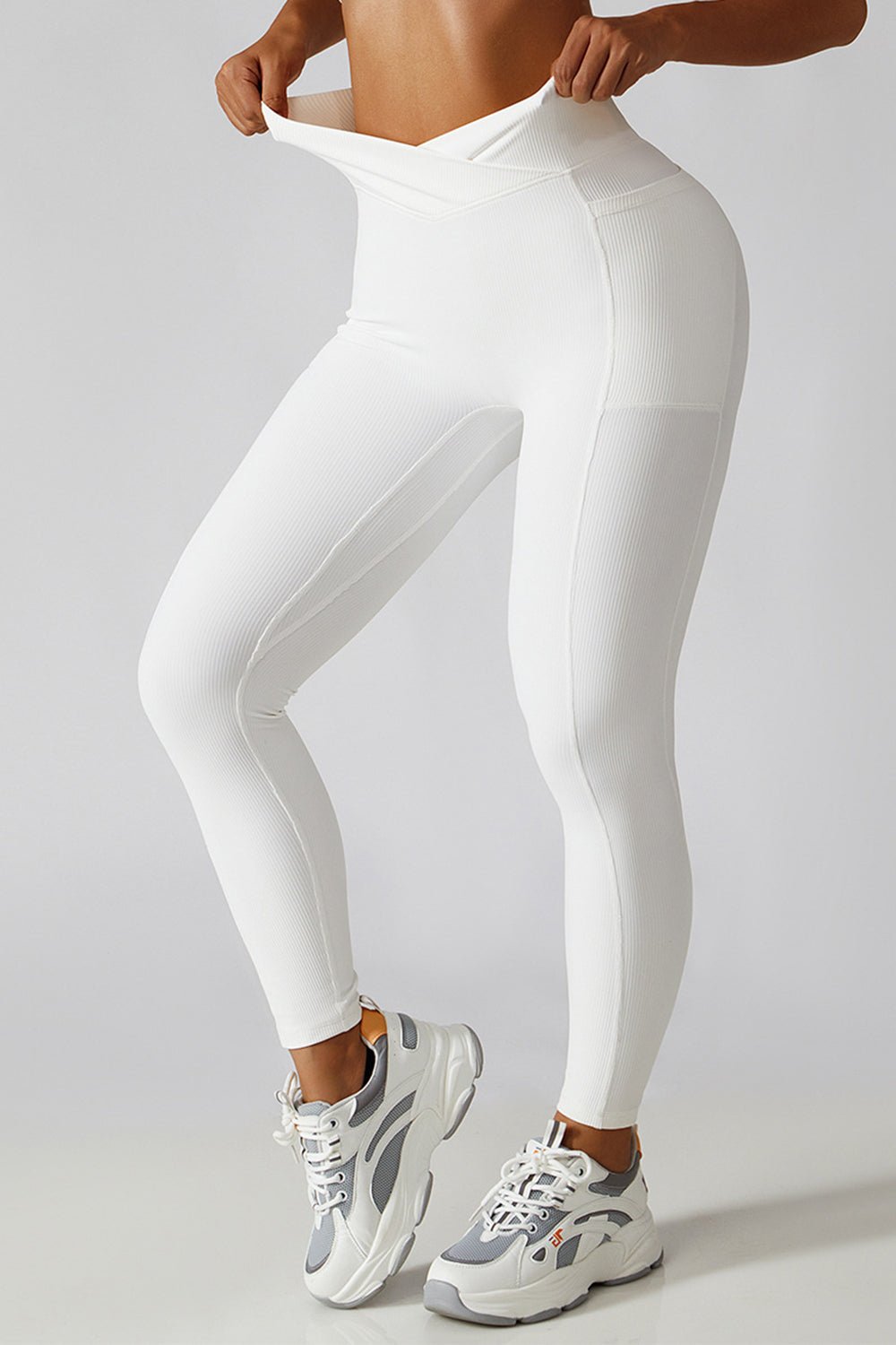 Bae Crossover Waist Leggings - SKIP - She Keeps It Peachy