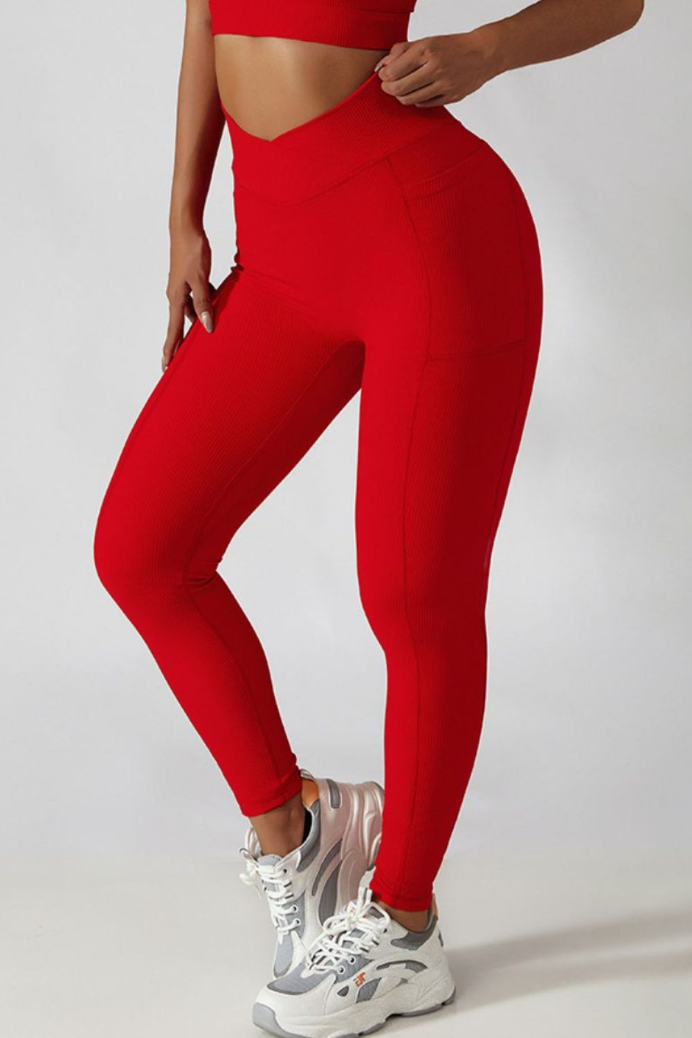 Bae Crossover Waist Leggings - SKIP - She Keeps It Peachy