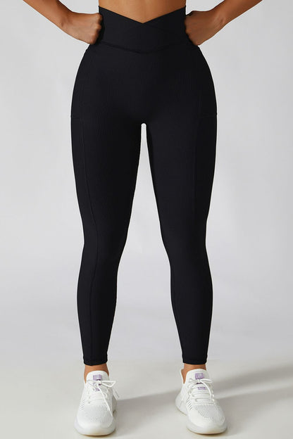 Bae Crossover Waist Leggings - SKIP - She Keeps It Peachy