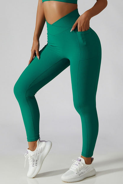 Bae Crossover Waist Leggings - SKIP - She Keeps It Peachy