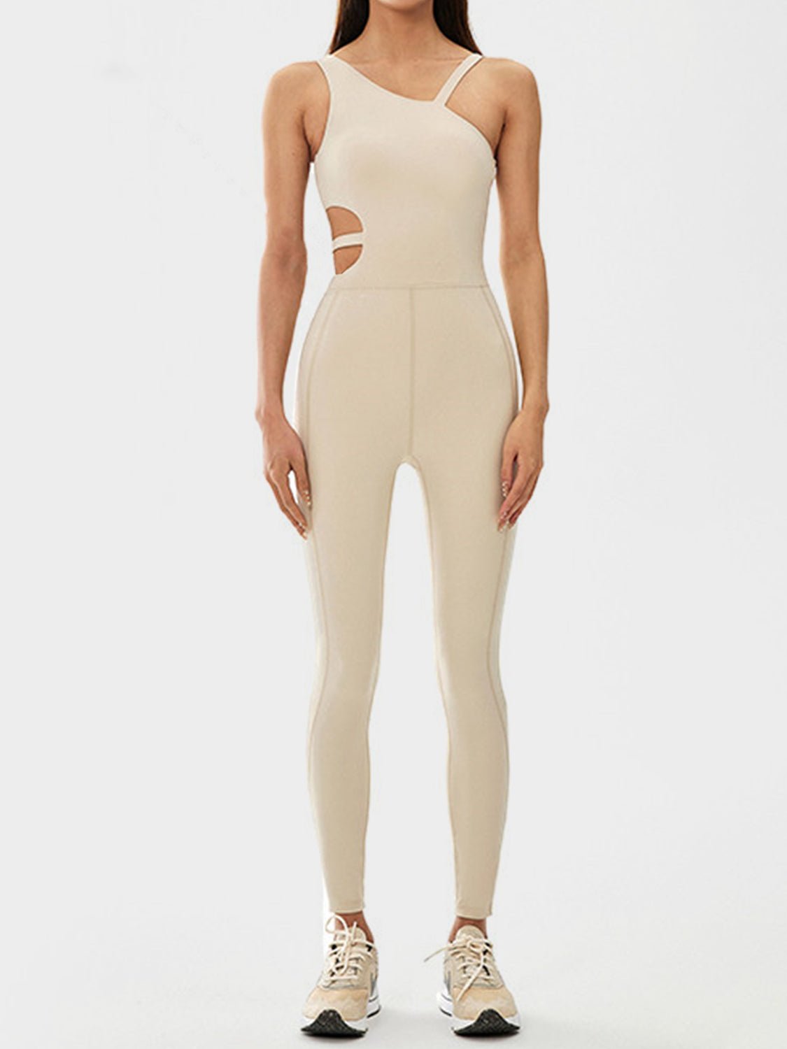 Cutout Asymmetrical Neck Bodysuit - SKIP - She Keeps It Peachy