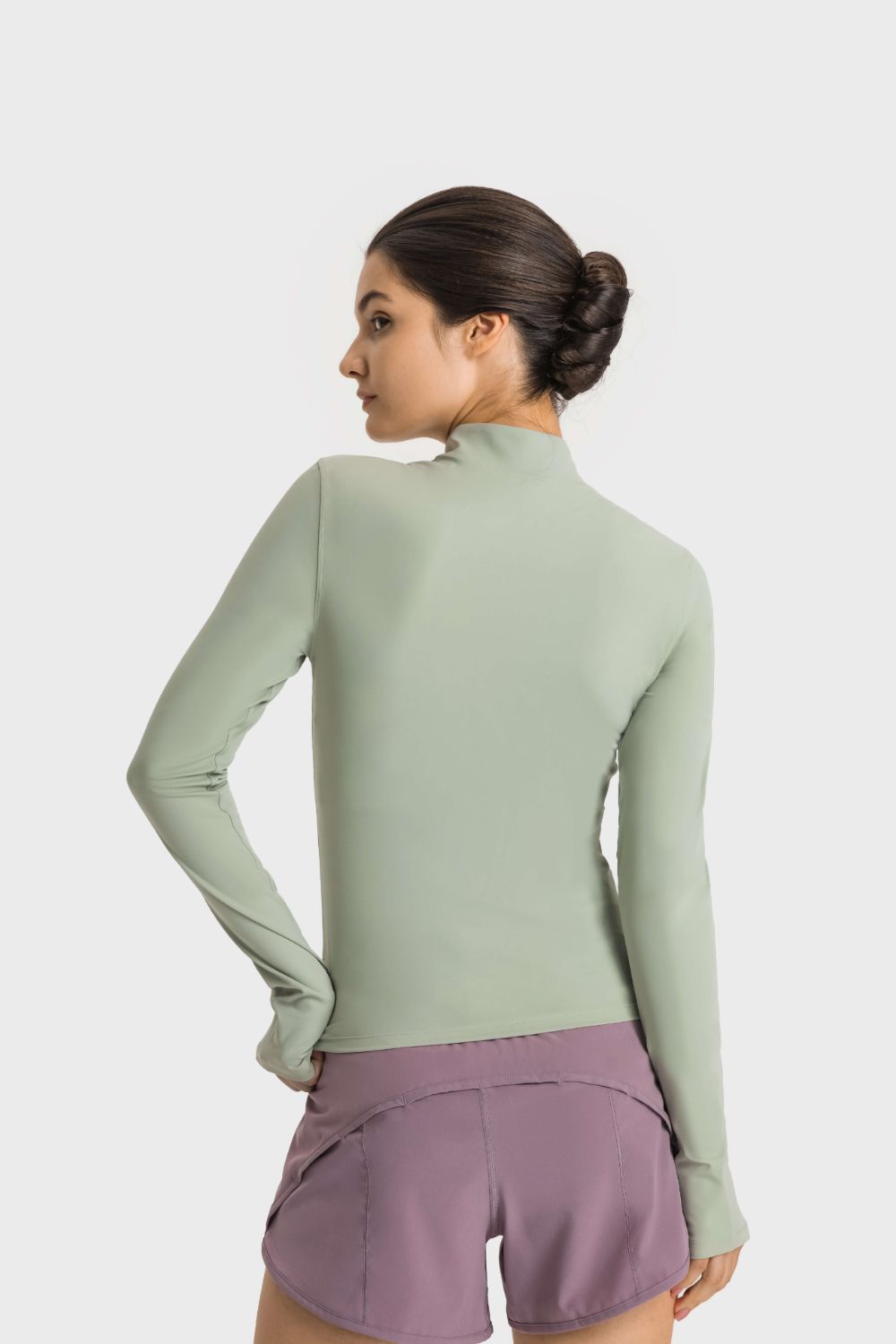 Half Zip Thumbhole Sleeve Top - SKIP - She Keeps It Peachy