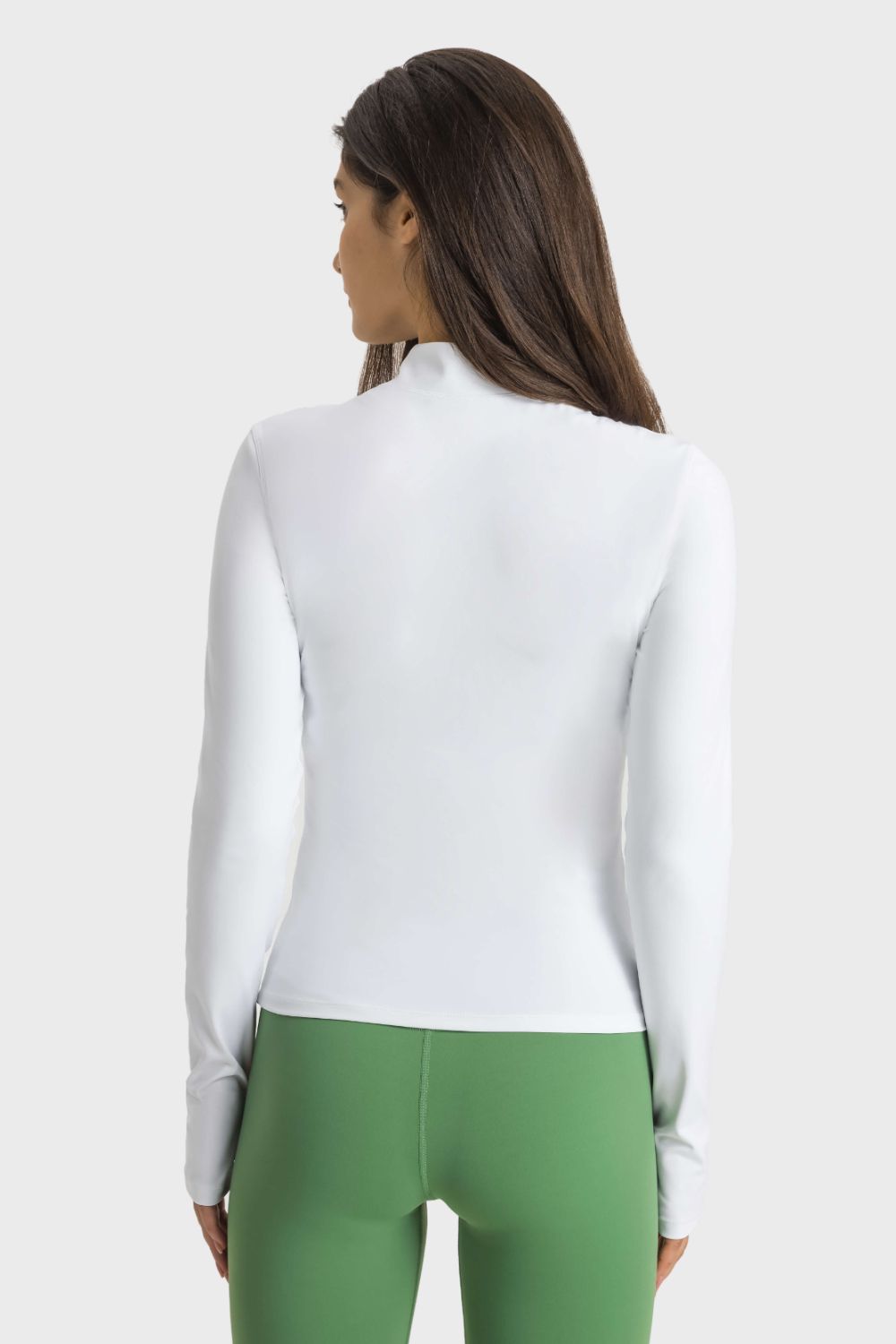Half Zip Thumbhole Sleeve Top - SKIP - She Keeps It Peachy