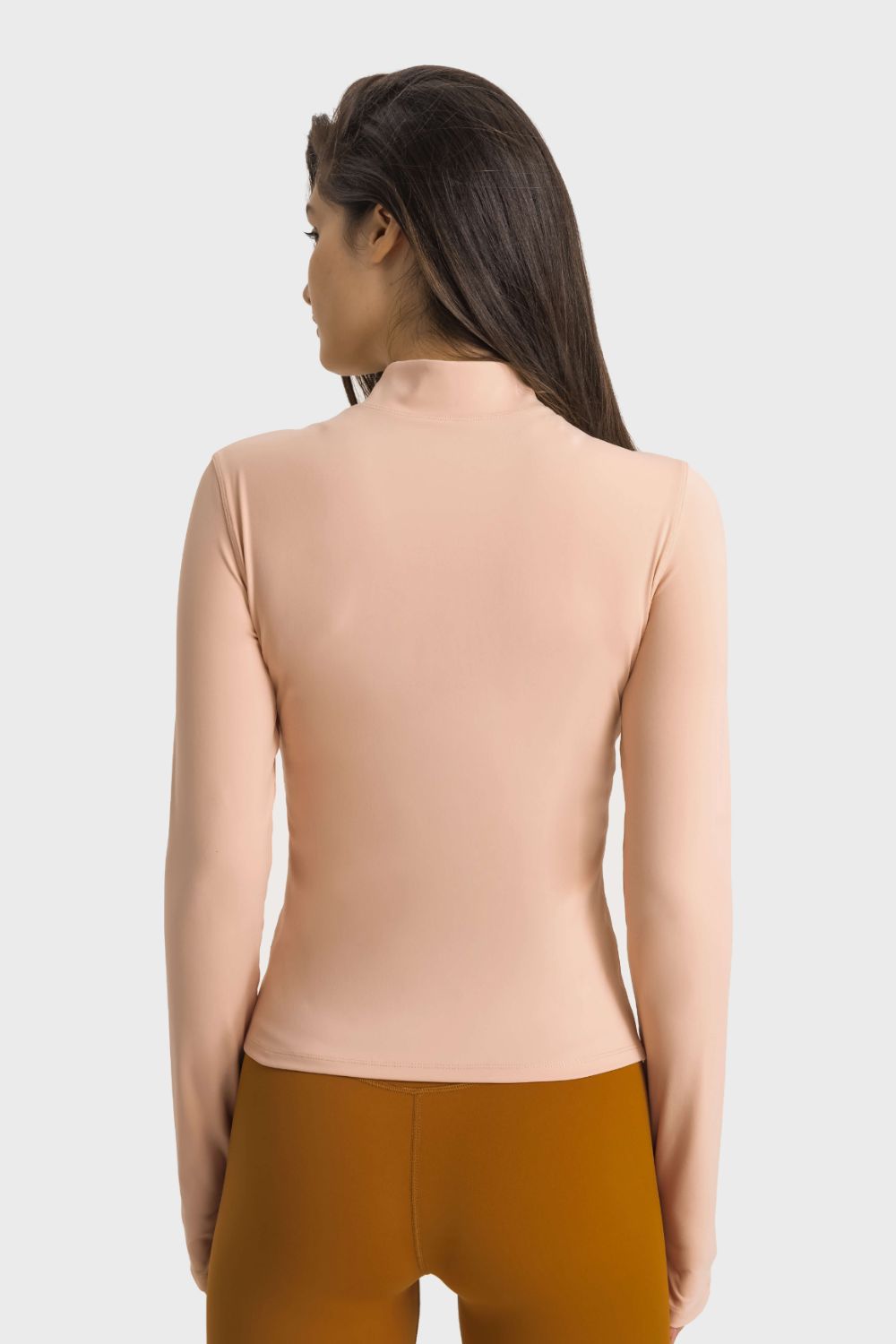 Half Zip Thumbhole Sleeve Top - SKIP - She Keeps It Peachy