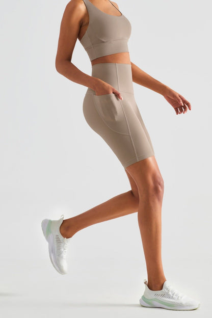 Pocketed High Waist Shorts - SKIP - She Keeps It Peachy