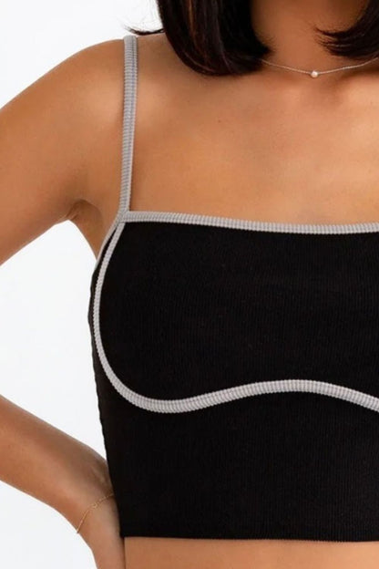 Ribbed Crop Cami and High Waist Brushed Leggings Set - SKIP - She Keeps It Peachy