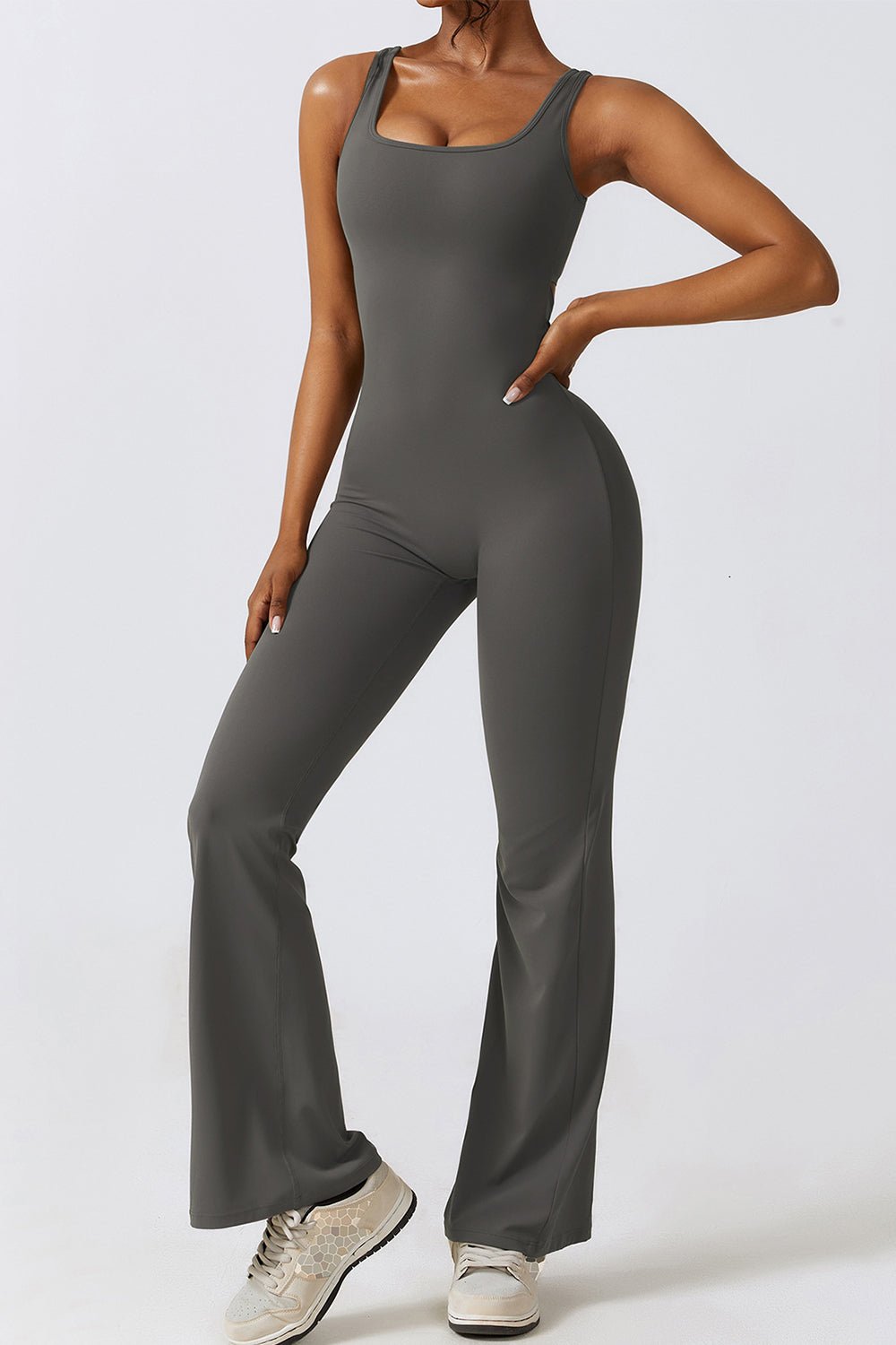 Ruched Bootcut Sleeveless Bodysuit - SKIP - She Keeps It Peachy