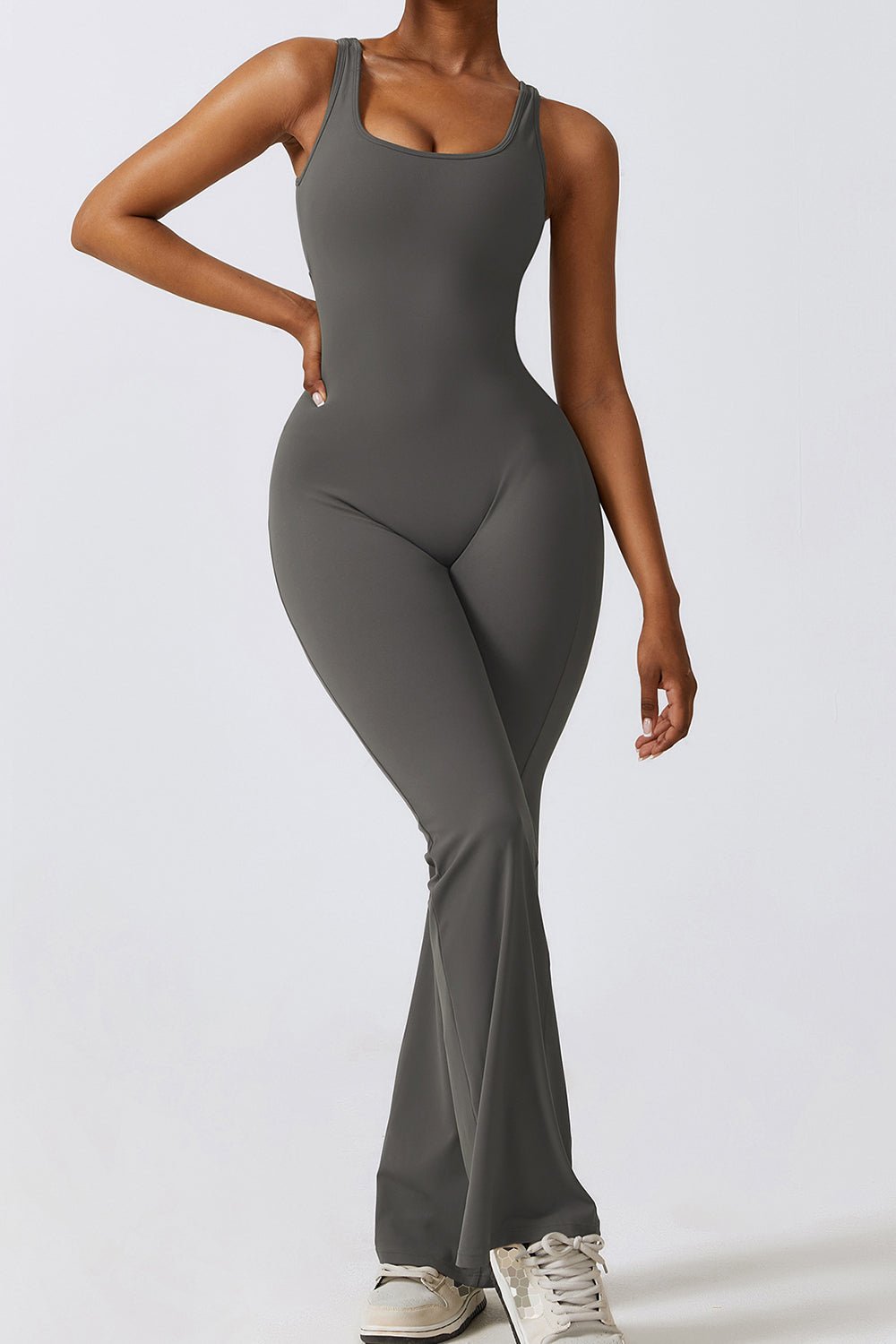 Ruched Bootcut Sleeveless Bodysuit - SKIP - She Keeps It Peachy