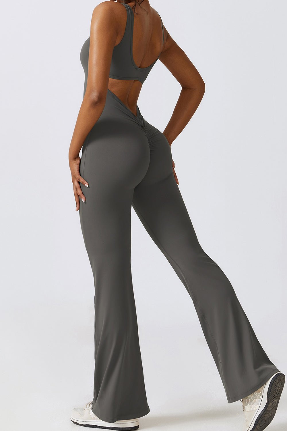 Ruched Bootcut Sleeveless Bodysuit - SKIP - She Keeps It Peachy