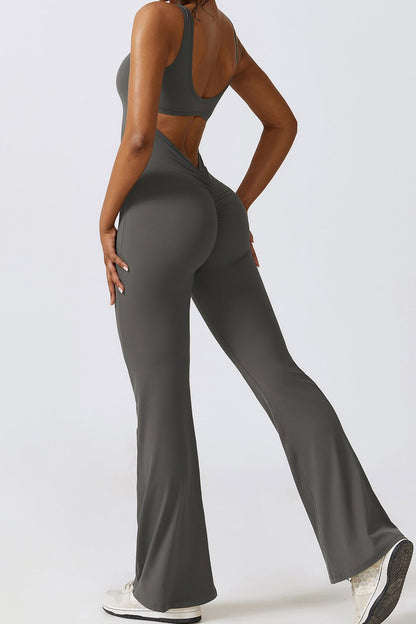 Ruched Bootcut Sleeveless Bodysuit - SKIP - She Keeps It Peachy