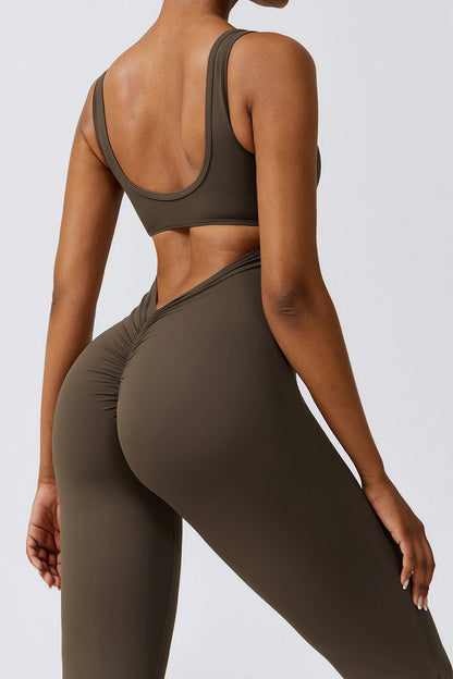 Ruched Bootcut Sleeveless Bodysuit - SKIP - She Keeps It Peachy