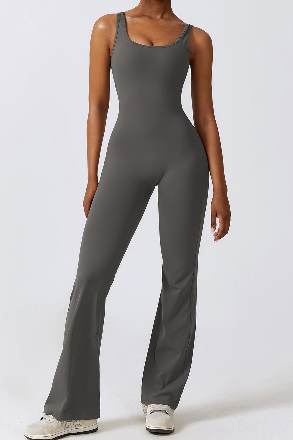 Ruched Bootcut Sleeveless Bodysuit - SKIP - She Keeps It Peachy