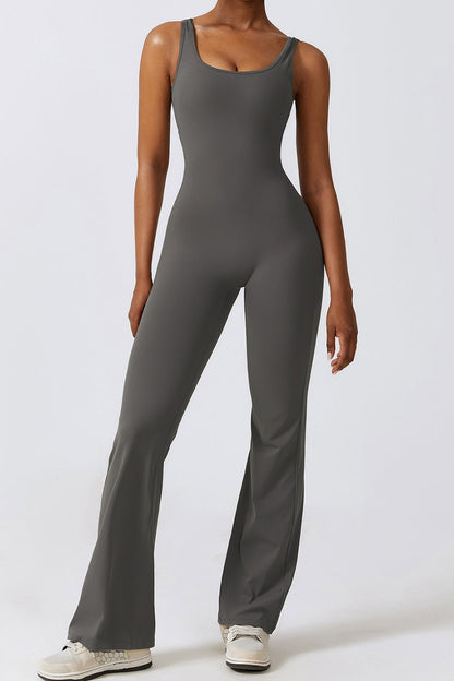Ruched Bootcut Sleeveless Bodysuit - SKIP - She Keeps It Peachy