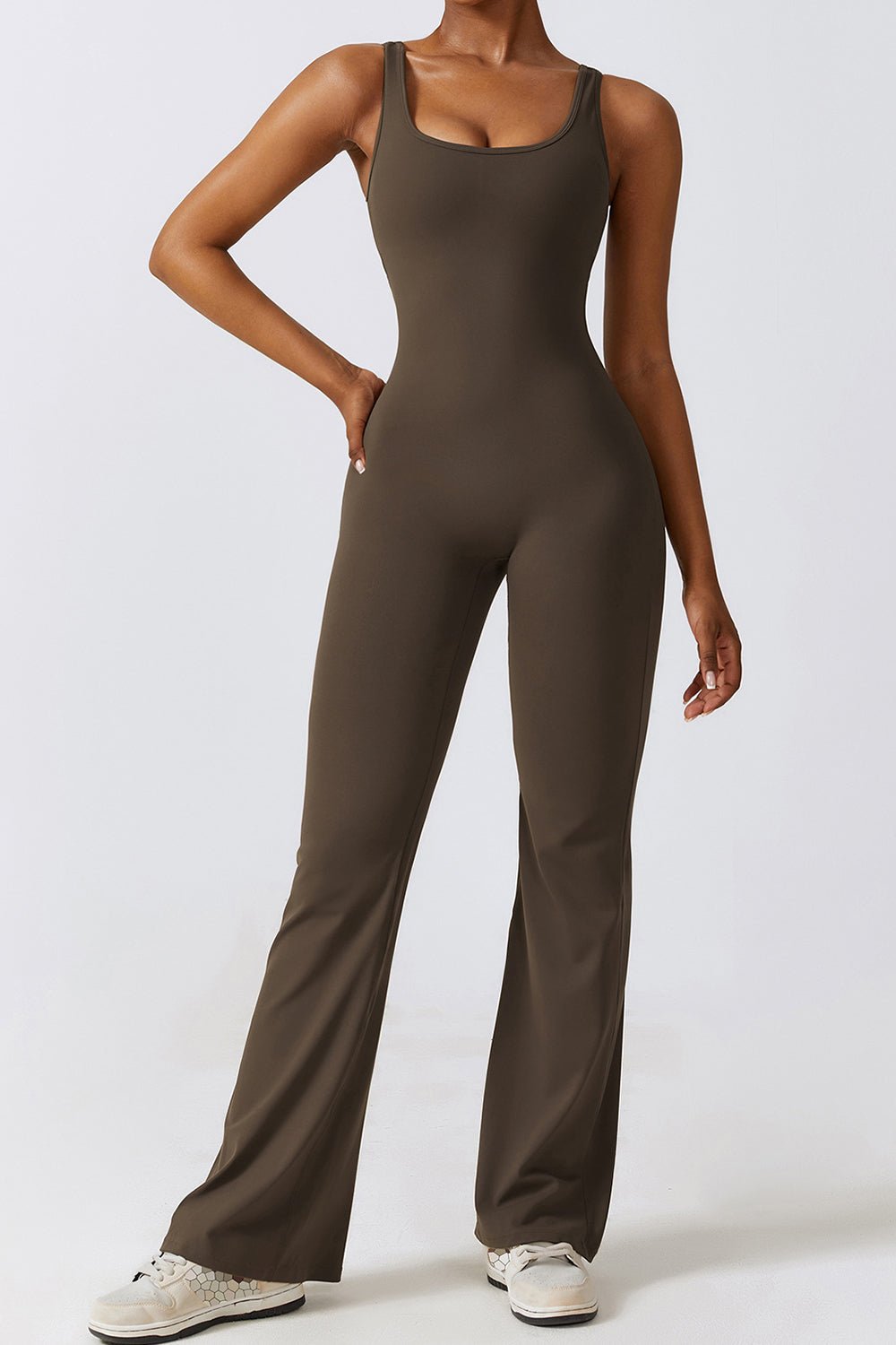 Ruched Bootcut Sleeveless Bodysuit - SKIP - She Keeps It Peachy