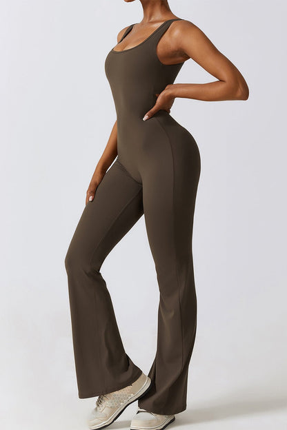 Ruched Bootcut Sleeveless Bodysuit - SKIP - She Keeps It Peachy