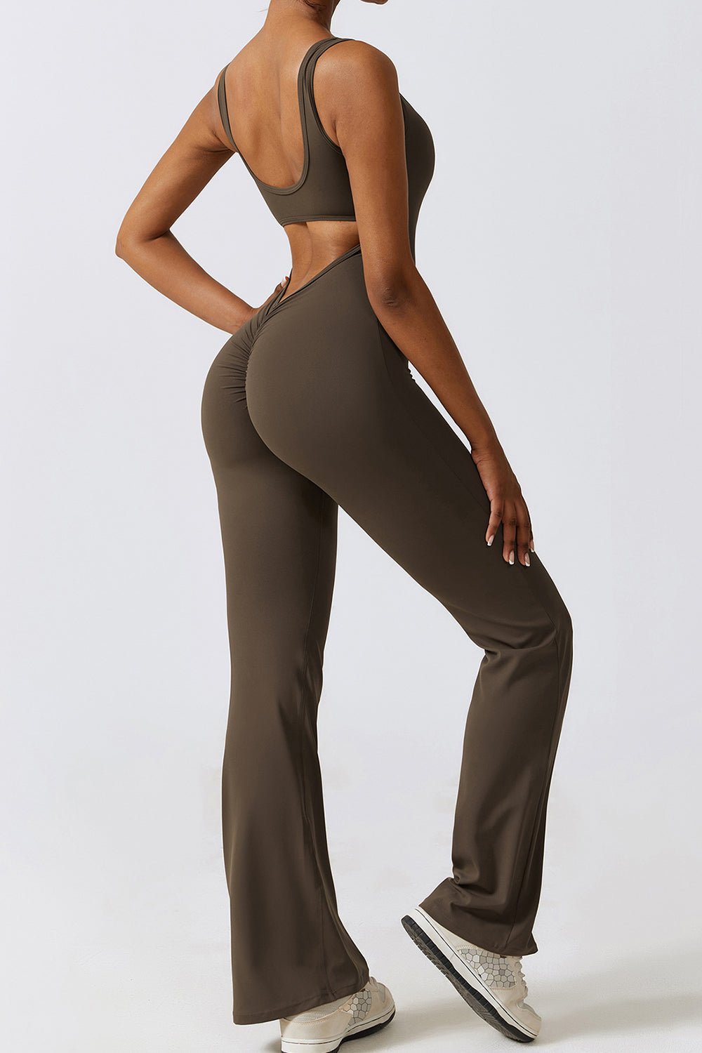 Ruched Bootcut Sleeveless Bodysuit - SKIP - She Keeps It Peachy