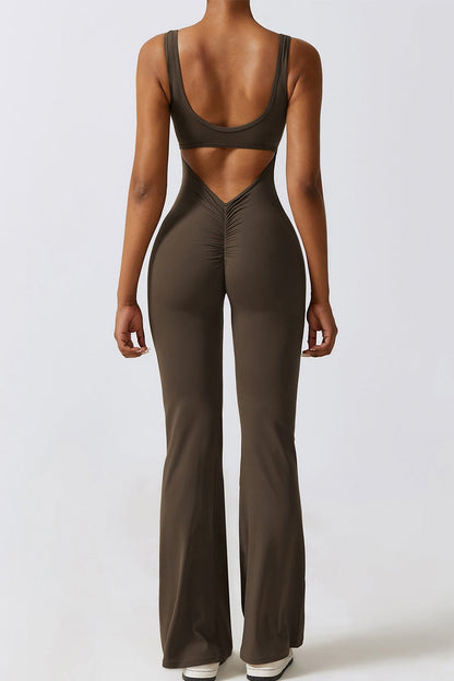 Ruched Bootcut Sleeveless Bodysuit - SKIP - She Keeps It Peachy