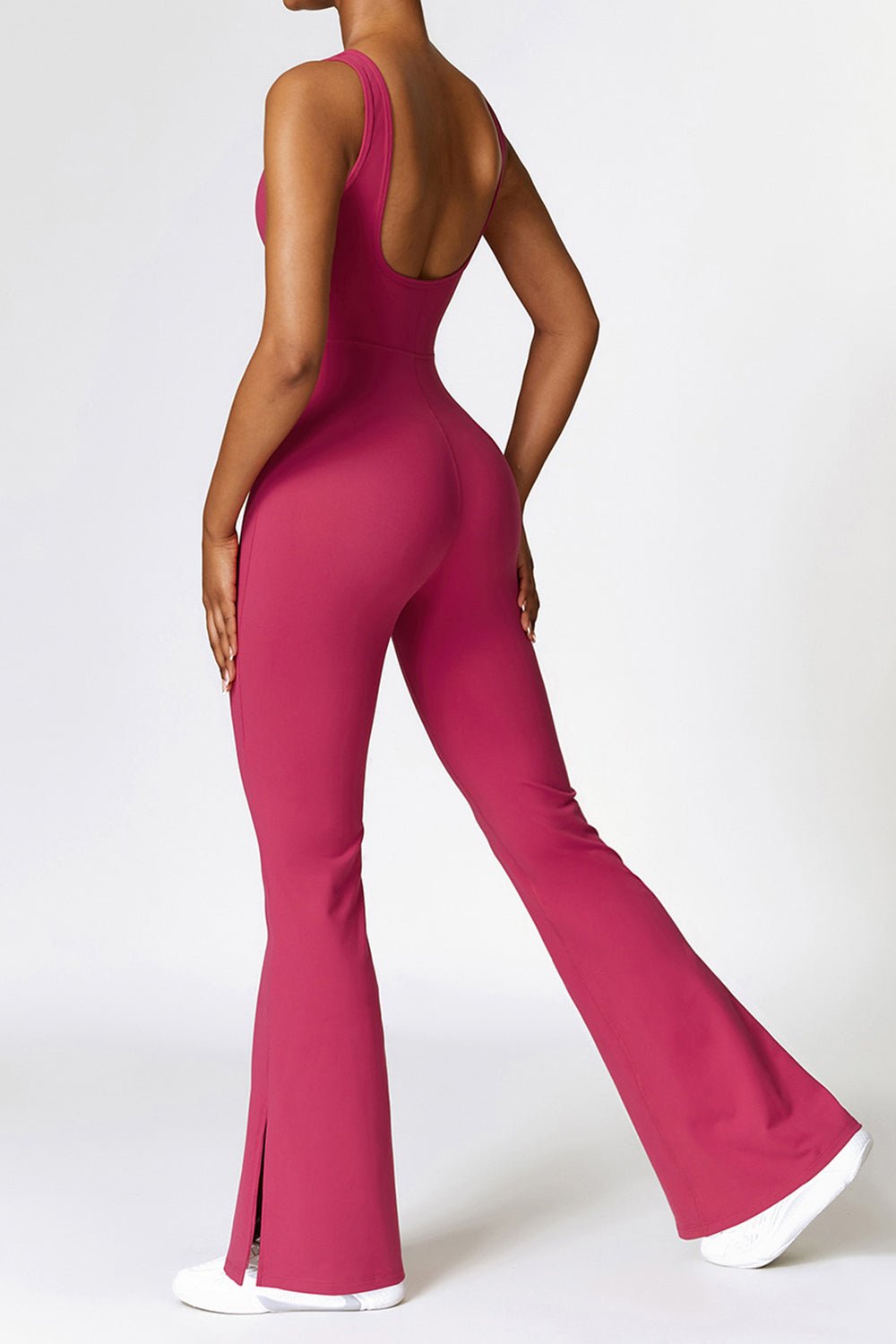 Sleeveless Bootcut Slit Bodysuit - SKIP - She Keeps It Peachy
