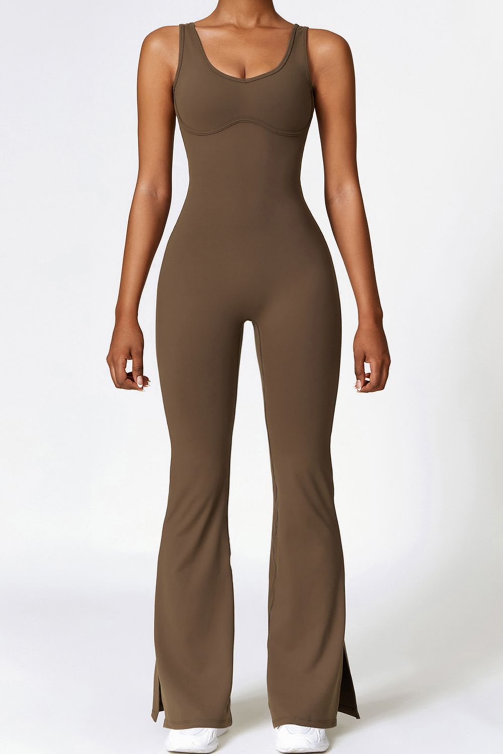 Sleeveless Bootcut Slit Bodysuit - SKIP - She Keeps It Peachy