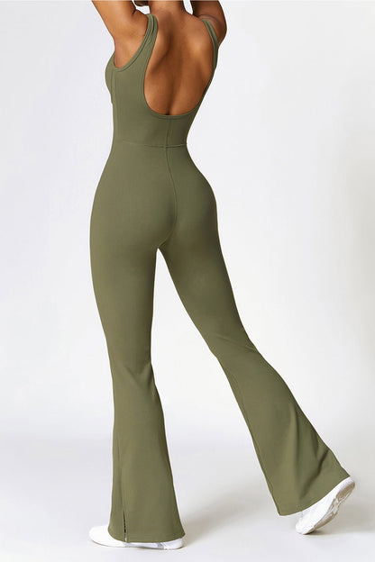 Sleeveless Bootcut Slit Bodysuit - SKIP - She Keeps It Peachy