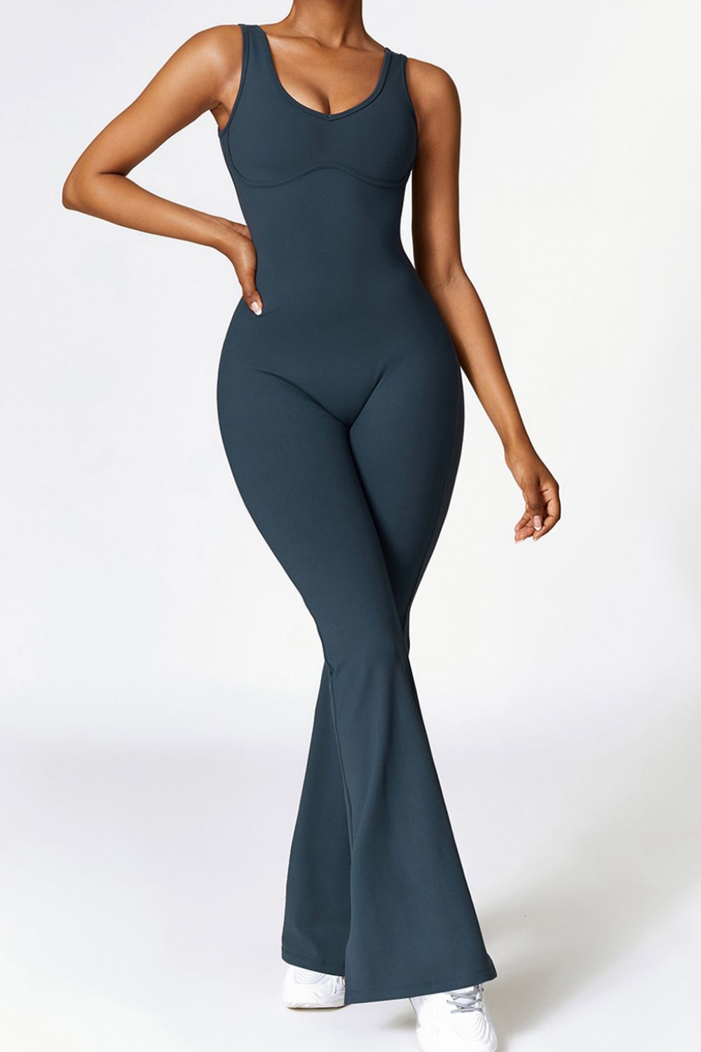 Sleeveless Bootcut Slit Bodysuit - SKIP - She Keeps It Peachy