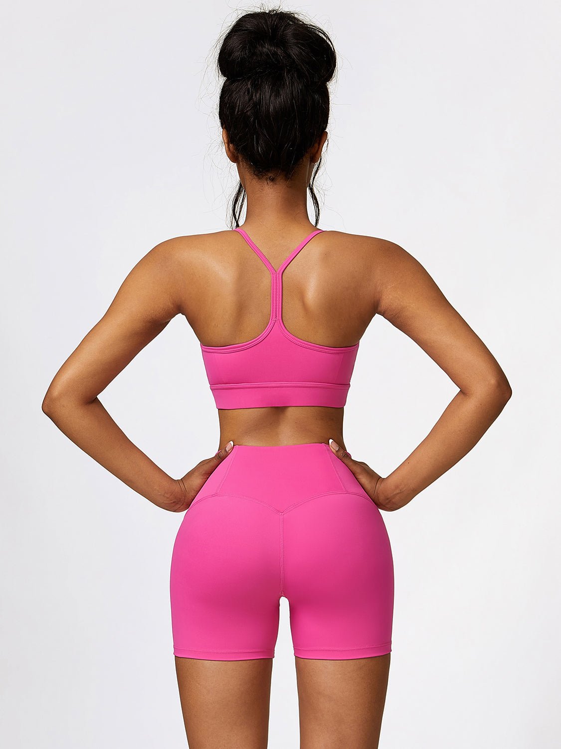 Sports Bra and Wide Waistband Shorts Set - SKIP - She Keeps It Peachy