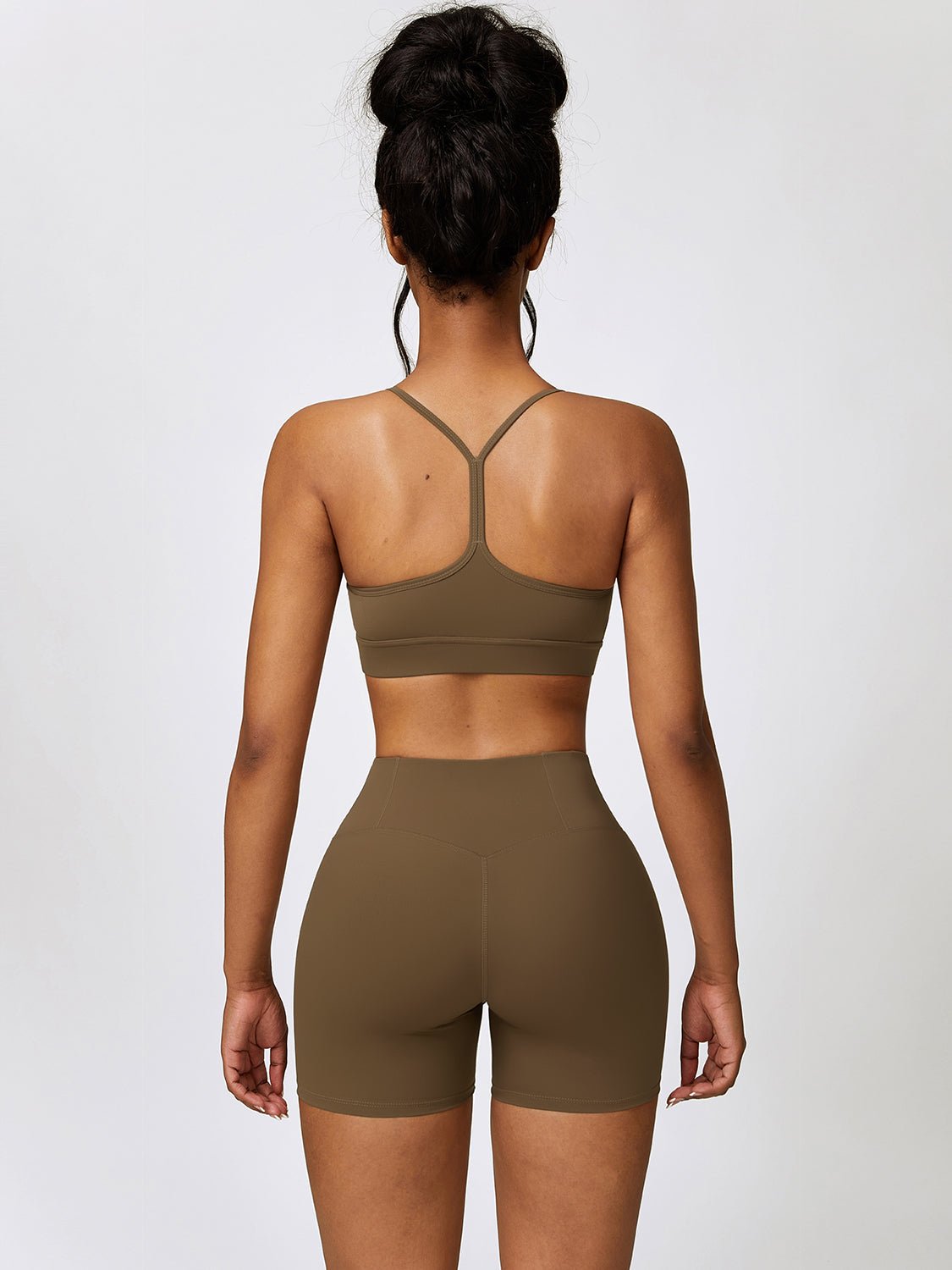 Sports Bra and Wide Waistband Shorts Set - SKIP - She Keeps It Peachy