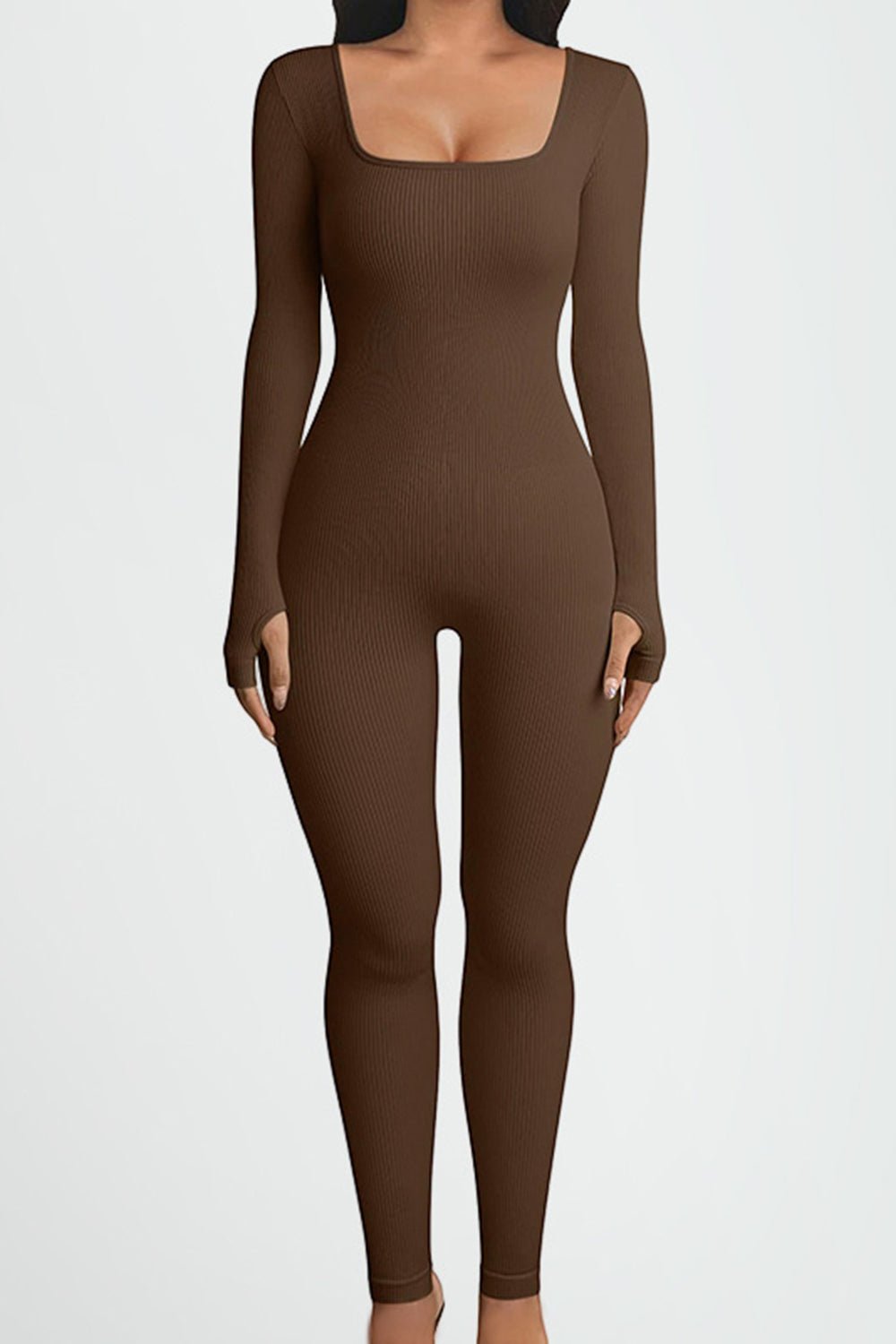Square Neck Long Sleeve Bodysuit - SKIP - She Keeps It Peachy