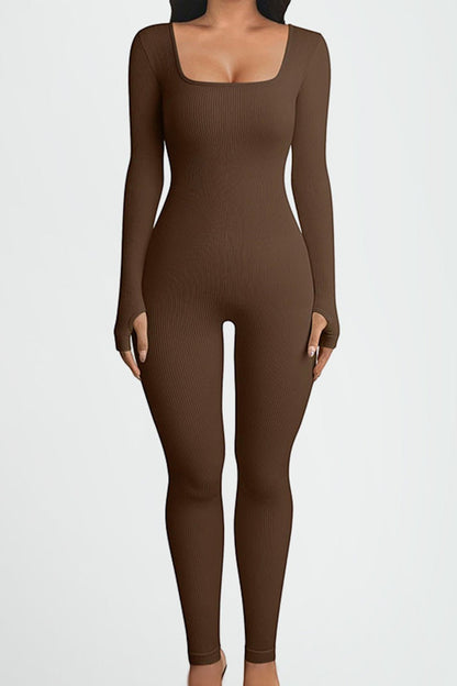 Square Neck Long Sleeve Bodysuit - SKIP - She Keeps It Peachy