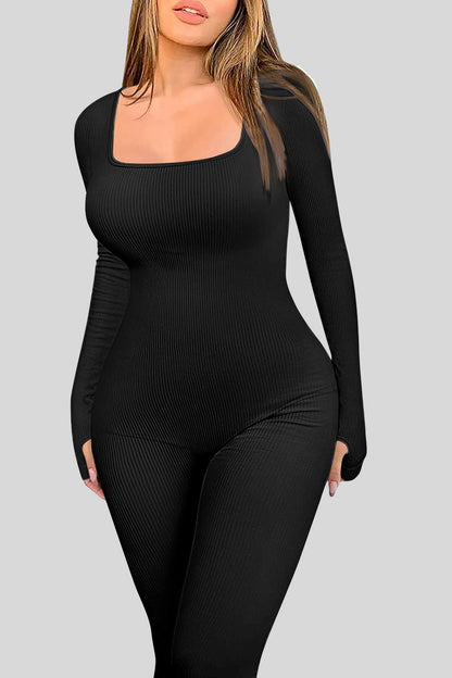 Square Neck Long Sleeve Bodysuit - SKIP - She Keeps It Peachy