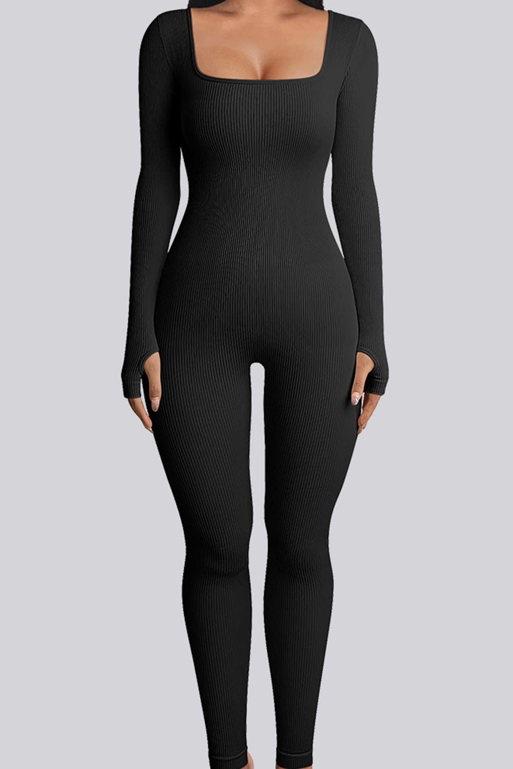 Square Neck Long Sleeve Bodysuit - SKIP - She Keeps It Peachy