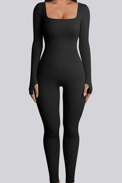 Square Neck Long Sleeve Bodysuit - SKIP - She Keeps It Peachy