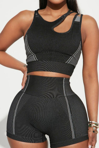 Striped Tank and Shorts Set - SKIP - She Keeps It Peachy