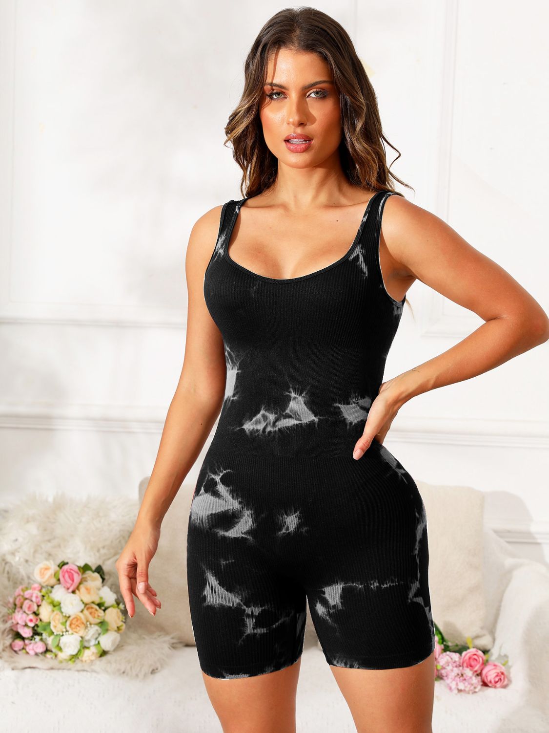 Tie - Dye Wide Strap Romper - SKIP - She Keeps It Peachy