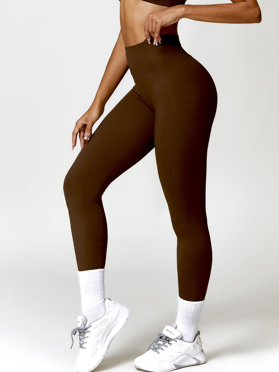 Twisted Halter Sports Bra and High Waist Leggings Set - SKIP - She Keeps It Peachy