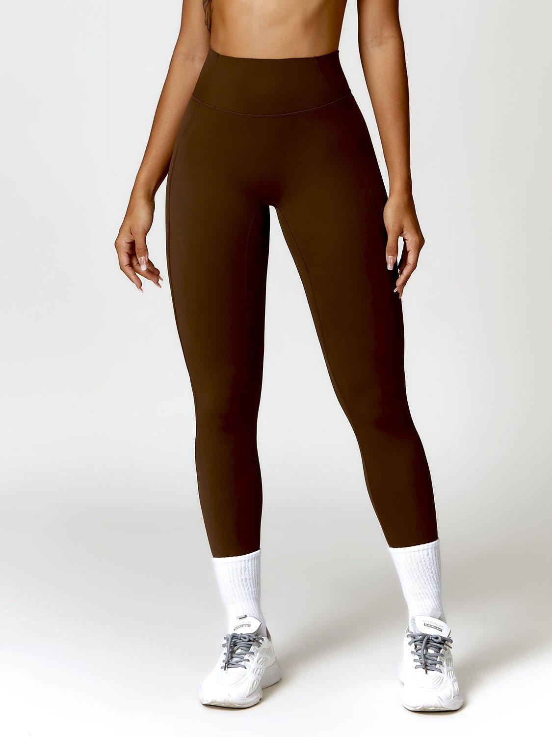 Twisted Halter Sports Bra and High Waist Leggings Set - SKIP - She Keeps It Peachy