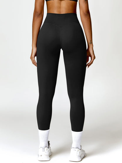 Twisted Halter Sports Bra and High Waist Leggings Set - SKIP - She Keeps It Peachy