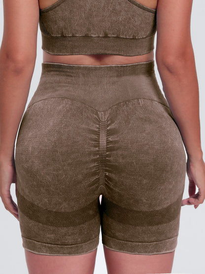 Washed High Waist Shorts - SKIP - She Keeps It Peachy