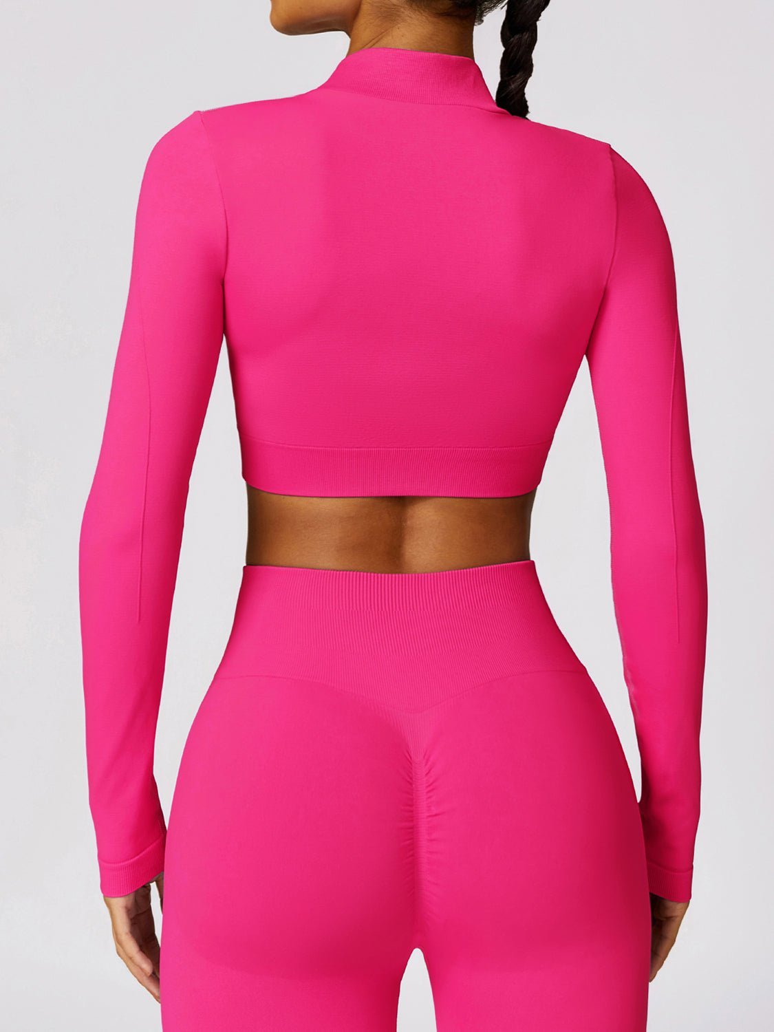 Zip Up Outerwear and High Waist Pants Set - SKIP - She Keeps It Peachy