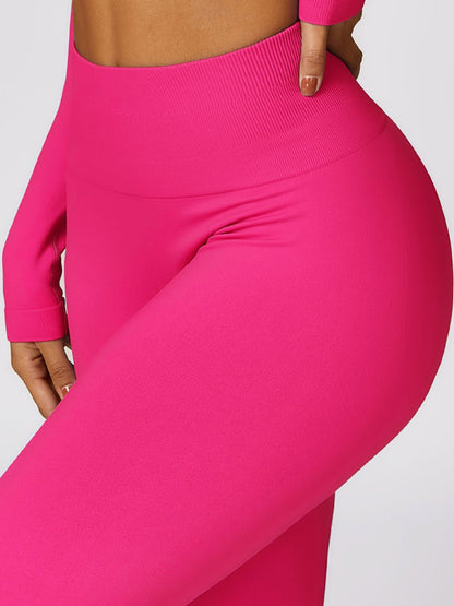 Zip Up Outerwear and High Waist Pants Set - SKIP - She Keeps It Peachy