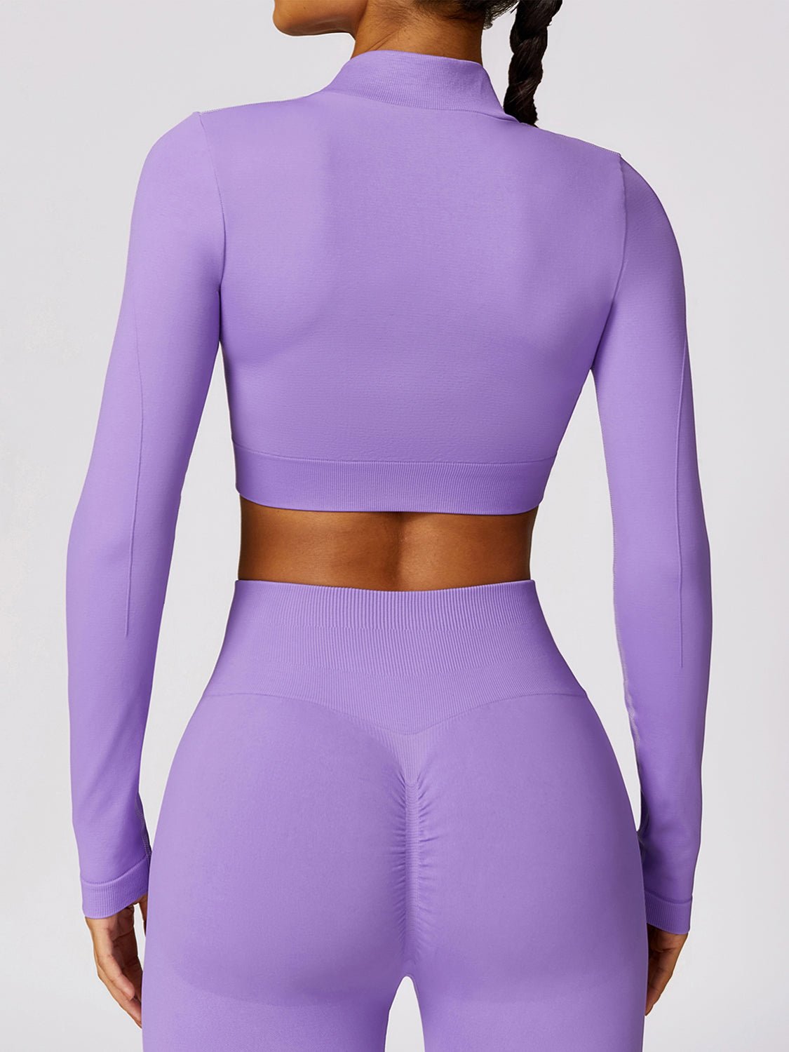 Zip Up Outerwear and High Waist Pants Set - SKIP - She Keeps It Peachy