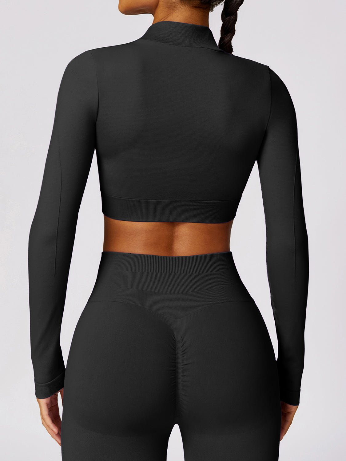 Zip Up Outerwear and High Waist Pants Set - SKIP - She Keeps It Peachy